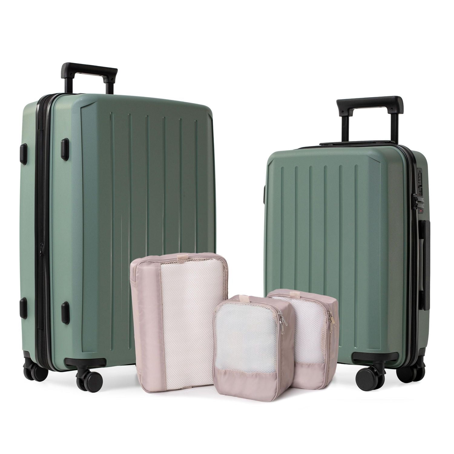 5-Piece Hardside Luggage Set: 28" Spinner Suitcase, 20" Carry-On & 3 Packing Cubes
