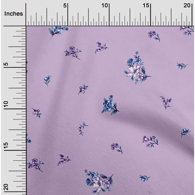 oneOone Silk Tabby Fabric Leaves & Flower Floral Printed Craft Fabric BTY 42 Inch Wide