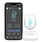 Sense-U Pro Baby Breathing Monitor, Alertes en temps réel pour Pas de Respiration, Roulement, Surchauffe depuis n'importe où, Vibration d'excitation, Audible & Alertes d'application, conception facile à cliper, portable, portable