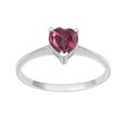 thumbnail image 1 of 925 Argent Sterling 5 MM Forme de Coeur Rouge CZ Solitaire Femmes Anneau, 1 of 2