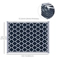 thumbnail image 3 of Reversible Outdoor RV Rug, 9' x 12' Patio Floor Mat, Dark Blue & White, 3 of 9