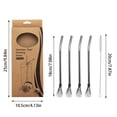 thumbnail image 3 of Stainless Steel Straw Spoon Coffee Beverage Stirring Spoon Milk Tea Filtering Straw Spoon With A Straw Brush, 3 of 6