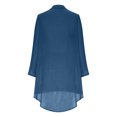 thumbnail image 4 of Pompotops Chemise Longue Décontractée d'Été pour Femmes, Col Rond, Ample, Couleur Unie, Boutonnée, Manches Longues, Blouse, Liquidation, 4 of 6