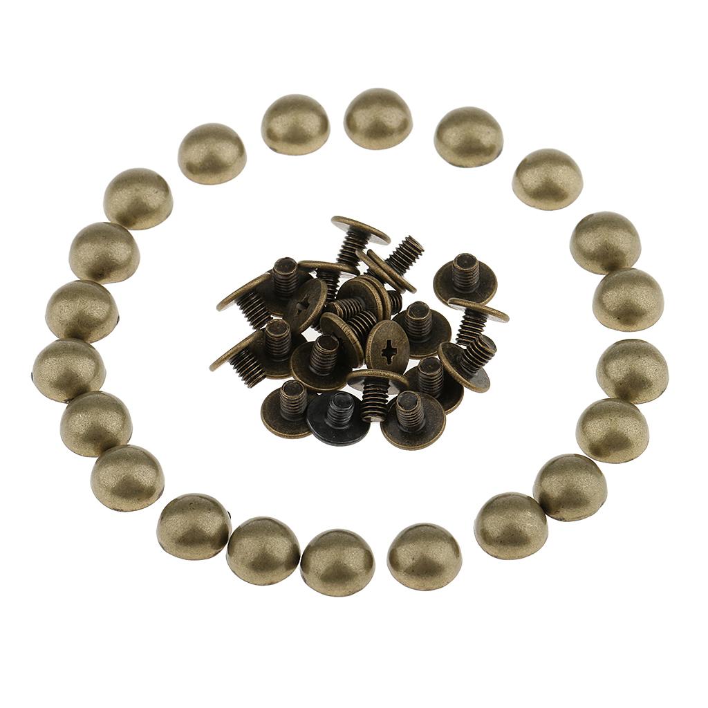20 Pcs Clous de Rivets de Dôme s pour Sac d'Artisanat en Cuir 8 mm - bronze