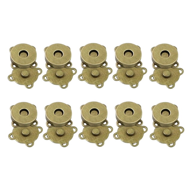 jifeng 10 Pairs Clasps Snaps Buttons DIY Purses Handbag Craft 14mm Bronze