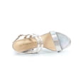 thumbnail image 4 of BLISSFUL STEP Women's Slingback Block Heel Ankle Strap Sandals Silver 6.5, 4 of 8