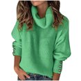 thumbnail image 2 of EGNMCR Chandail Col Roulé pour Femmes, Pulls pour Femmes et Chandail d'Hiver Décontracté pour Femmes Blouse à Col Roulé Tricot Manches Longues Hauts Unis Pulls Femmes Chandail, 2 of 8