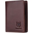 thumbnail image 1 of BULLCAPTAIN Large Capacity RFID Blocking Genuine Leather Wallet Black QB-027, 1 of 12