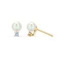 thumbnail image 1 of Freshwater Pearl with Birthstone Stud Earrings, 1 of 2