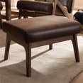 thumbnail image 2 of Baxton Studio Bianca Faux Leather Ottoman in Brown and Walnut Brown, 2 of 6