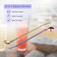 thumbnail image 4 of Unique Bargains 4Pack 8.6' Stainless Steel Spoon Straws Reusable Twist Handle Spoon, Colorful, 4 of 5
