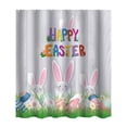 thumbnail image 2 of CaiYueKe Waterproof Polyester Shower Curtain with Hooks - No Punch Fabric Bathroom Partition Digital Printing Decorative Easter Spring Theme Water Resistant Easy Install Bath Curtain, 2 of 6