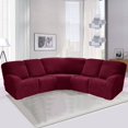 thumbnail image 4 of CHOK 2024 5 Seat Corner Sofa Cover Sectional Recliner Corner Sofa Protector for Livingroom Deep Blue, 4 of 11