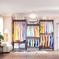 thumbnail image 1 of M MZG Wire Garment Rack Heavy Duty Clothes Rack Clothes Wardrobe Compact Extra Large Armoire Storage Rack Metal Clothing Rack, Black, 15.7" D x 70.8" W x 76.5" H, 1 of 5