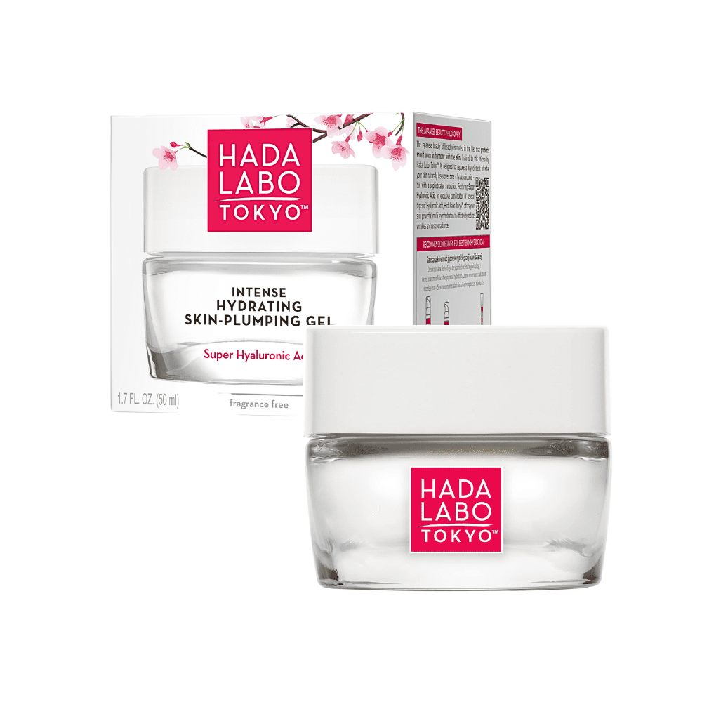 Hada Labo Tokyo Intense Hydrating Skin-Plumping Gel - Day & Night Face Moisturizer with Super Hyaluronic Acid for Hydration - Fragrance Free