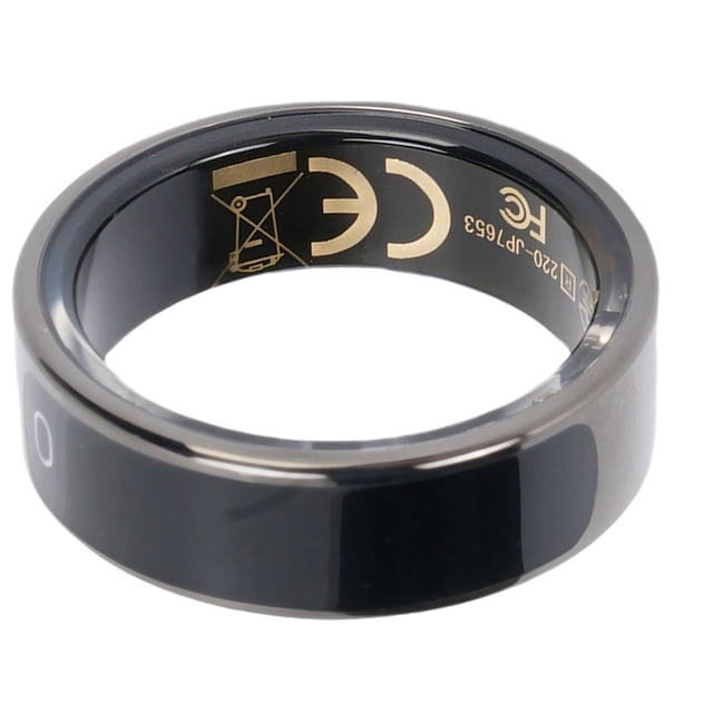 Fitness Ring, Stainless Steel Real Time Monitoring Waterproofing Step Counting APP Control Smart Ring for Parties 8 ID: 18.2mm/0.71in, Circumference: 57mm/ 2.24in,9 ID: