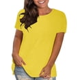 thumbnail image 1 of TACILIP T-Shirts pour Femmes Grande Taille à Manches Courtes Col Ras du Cou T-Shirts d'Été T-Shirts Décontractés Hauts pour l'École et le Bureau Tenues Mode, 1 of 4