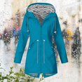 thumbnail image 1 of Aqestyerly Women Rain Jacket Hooded Coat Windproof Outdoor Loose Fit Lightweight Solid Color Jacket With Pocket HWRETIE, 1 of 5