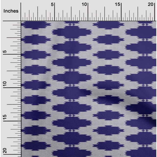 oneOone Silk Tabby Fabric Plus Sign Kasuri Printed Craft Fabric BTY 42 Inch Wide