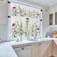 thumbnail image 4 of Spring Flower Kitchen Window Curtains Valance and Tier Set 36 Inch, Pink and Purple Floral 3 Piece Set Short Curtains for Window, Summer Window Treatment Tiers for Living Room Bedroom, 4 of 6