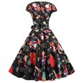 thumbnail image 4 of Jsaierl Robe de Noël pour Femmes à Manches Longues, Col en V, Plissée, Robes de Bal avec Ceinture, Robe Évasée 2024 pour l'Hiver, Vacances, Cocktail, Fête, 4 of 5