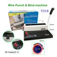 thumbnail image 2 of T318 Wire Punch & Bind machine 34 loops 3:1 Double loop wire binding machine 120sheets binding Hand binding machine ,Pinpoint Punching, 2 of 6