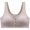Grey, variant on Ashirexll Button Front Bras for Women Solid Color Crew Neck Wide Straps Seamless Wireless Breathable Full Coverage Daily Pink L