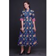 thumbnail image 4 of Bimba Robe à Boutons Florale Col Mandarin Manches Retroussables Robe Chemise-Moyenne, 4 of 5