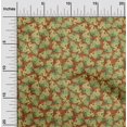 thumbnail image 2 of oneOone Rayon Orange Fabric Peacock Sewing Craft Projects Fabric Prints By Yard 56 Inch Wide, 2 of 5