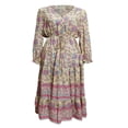 thumbnail image 1 of Robe Bohème pour Femmes à Manches Longues et Col en V Parfaite pour les Fêtes, 1 of 9