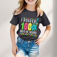 thumbnail image 2 of TZEWGL T-Shirts For Girl Print Round Neck Loose Short Sleeve Clothes For Newborns size 3-4T, 2 of 4