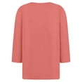thumbnail image 4 of RXIRUCGD Haut/chemise Décontracté à Manches Longues et Col en V pour Femmes, Couleur Unie, Ample, avec Boutons, Rouge Melon D\'eau, Taille : m, 4 of 5