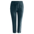 thumbnail image 1 of Plus Size Solid Straight Leg Pants for Women High Waist Comfortable Elastic Drawstring Casual Trousers, 1 of 5