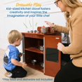 thumbnail image 3 of ECR4Kids Play Kitchen Stove, Wooden Playset, Dark Walnut, 3 of 12