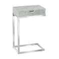 thumbnail image 2 of Monarch Specialties Accent Table, C-shaped, End, Side, Snack, Storage Drawer, Living Room, Bedroom, Grey Laminate, Chrome Metal, Contemporary, Modern, 2 of 4