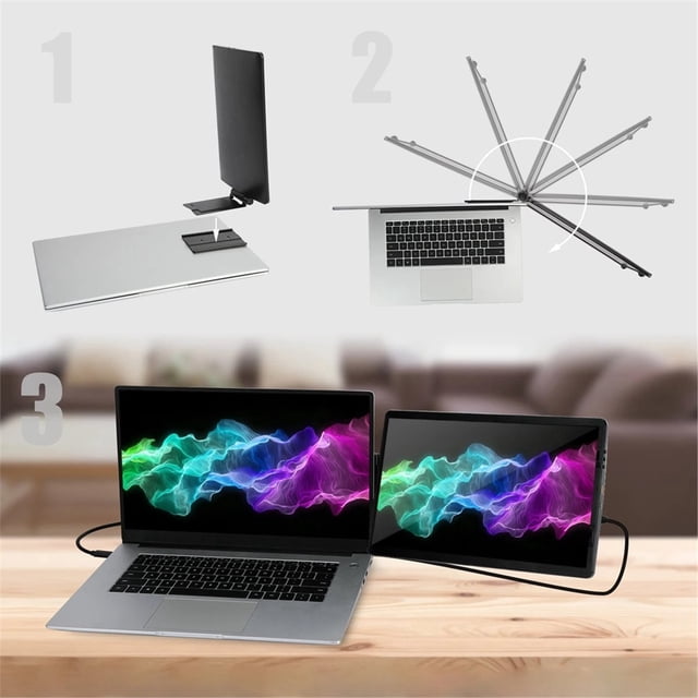 14.1 Inch EM1411 LCD Laptop Expansion Screen Game Monitor Foldable Screen for Conference Office Laptop Gaming
