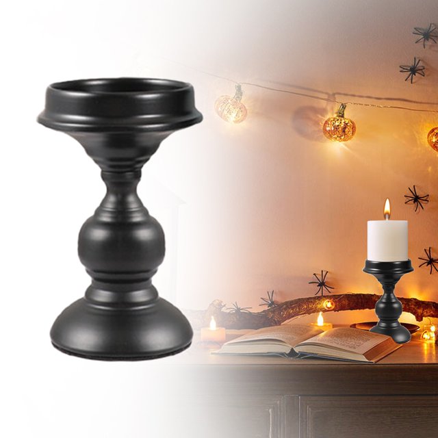 Halloween Candlestick American Retro Black Candlestick Aromatherapy Column Candle Stand Decoration Crafts Shooting Props