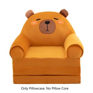 Folding Children'S Sofa Backrest Armchair 2 In 1 Folding Children'S Sofa Cute Cartoon Lazy Sofa Without Padding Or Padding Core Pillow Case