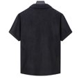 thumbnail image 3 of Summer Men's Heavy Design Corduroy Jacquard Short Sleeve Shirt - Christmas Pattern, Linen Fabric, Suitable for Daily/Work Wear, 3 of 3