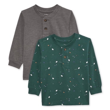 George Baby Boys' Long-Sleeve Henley T-Shirt 2-Pack