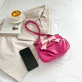 thumbnail image 3 of Composite Shoulder Bag Pleated Bow with Zipper Twist Strap Leisure (Orange), 3 of 10