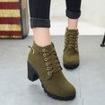thumbnail image 2 of jsaierl Metal Solid Color Round Toe Thick Side Zipper Winter Women's Leather Boots, 2 of 4