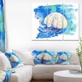 thumbnail image 3 of Design Art Jellyfish Watercolor Painting Canvas Print, 3 of 3