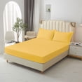 thumbnail image 4 of Non-Slip Fitted Sheet Set with Pillowcases - Deep Pocket Mattress Cover for Double Bed, All-Inclusive Elastic Bedding, Soft T-Shirt Feel, 4 of 7