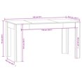 thumbnail image 3 of vidaXL Table à Manger Blanche 140x74,5x76 cm Bois Manufacturé, 3 of 3
