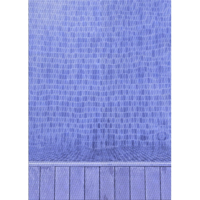 Ahgly Company Machine Washable Indoor Rectangle Transitional Denim Blue Area Rugs, 5' x 7'