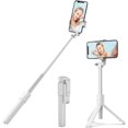 thumbnail image 1 of KOMI Perche à Selfie, Support Trépied Stable Extensible et Portable avec Télécommande Sans Fil Détachable Compatible avec iPhone 14 13 12 pour Selfies Enregistrement Vidéo Vlog, Blanc, 1 of 5