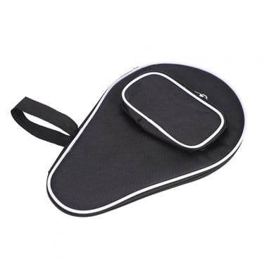 Pong Paddle Case, Table Tennis Racket Case Table Tennis Paddle Case 30x20x2cm Black Oxford Cloth + Sponge with Balls Pouch for Store Table Tennis Racket and Balls