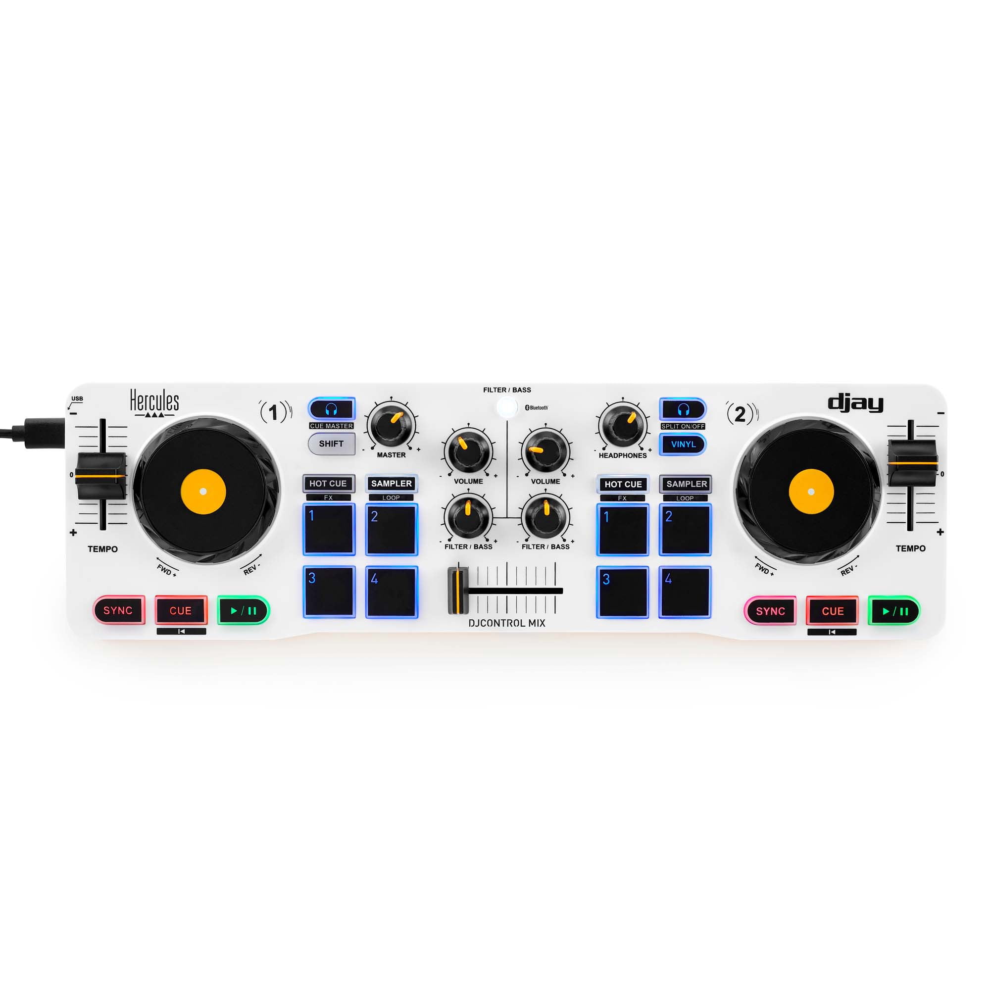Hercules DJ Control Bluetooth コントローラー Hercules DJControl Mix Bluetooth Wireless DJ Controller for