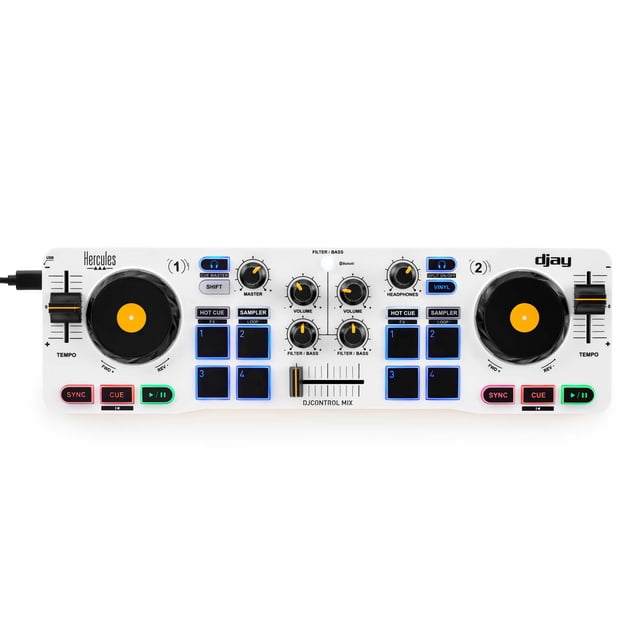 Hercules DJControl Mix Bluetooth Wireless DJ Controller for Smartphones (iOS and Android) djay App 2 Decks